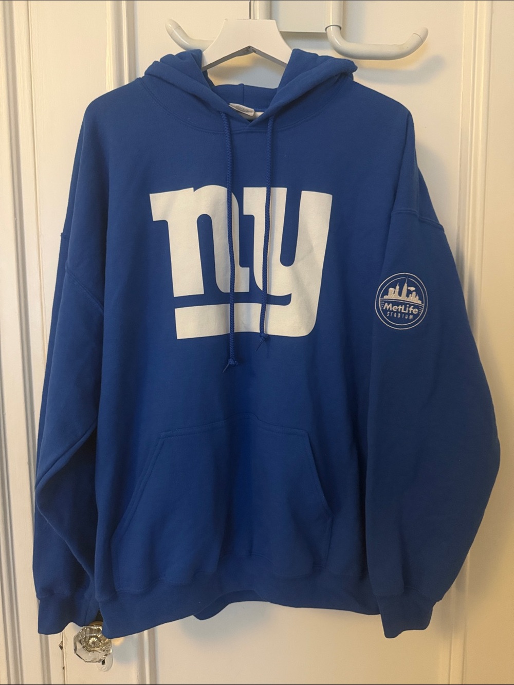 Gildan Royal Blue Hoodie with White NY Logo